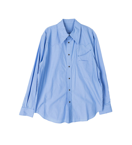 TYPEWRITER WESTERN SHIRT BLUE