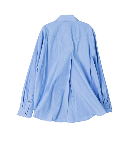 TYPEWRITER WESTERN SHIRT BLUE