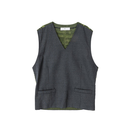 GLITTER BOXY VEST SILVER