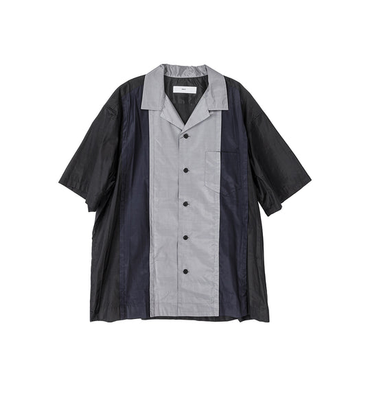 POLYESTER COTTON TAFFETA S/S SHIRT BLACK