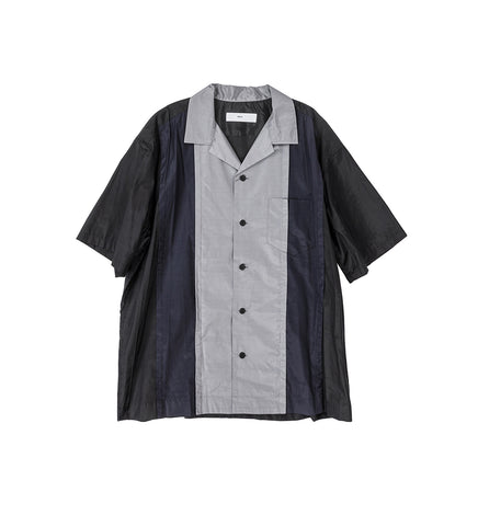 POLYESTER COTTON TAFFETA S/S SHIRT BLACK