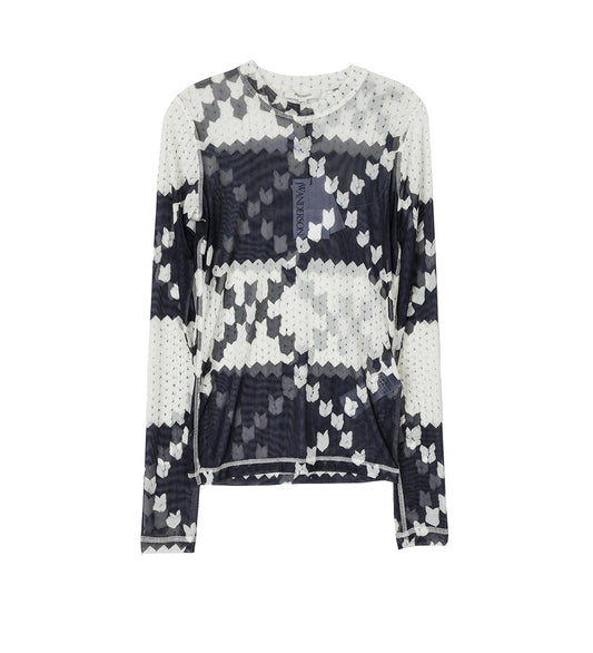 LONG SLEEVE UNDERPINNING OFF WHITE/NAVY