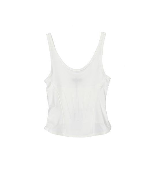 LOGO CORSETED TANK TOP SNOW