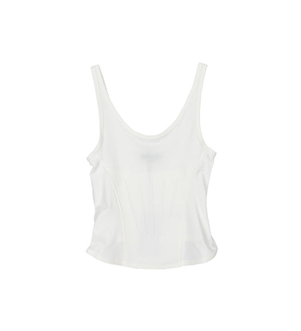 LOGO CORSETED TANK TOP SNOW