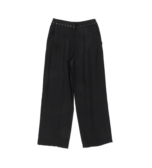 HOOK & EYE WIDE-LEG TROUSER BLACK