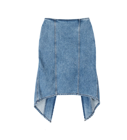 LAYERED MIDI SKIRT LIGHT BLUE
