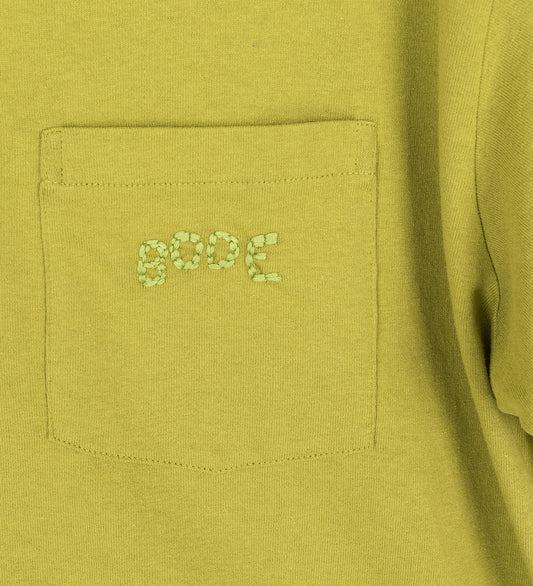 EMBROIDERED POCKET TEE GREEN