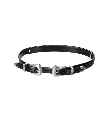 DOUBLE BUCKLE BELT BLACK