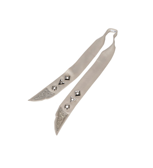 METAL RIBBON TIE BEIGIE