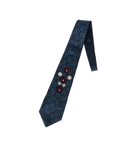 METAL CONCHO TIE NAVY