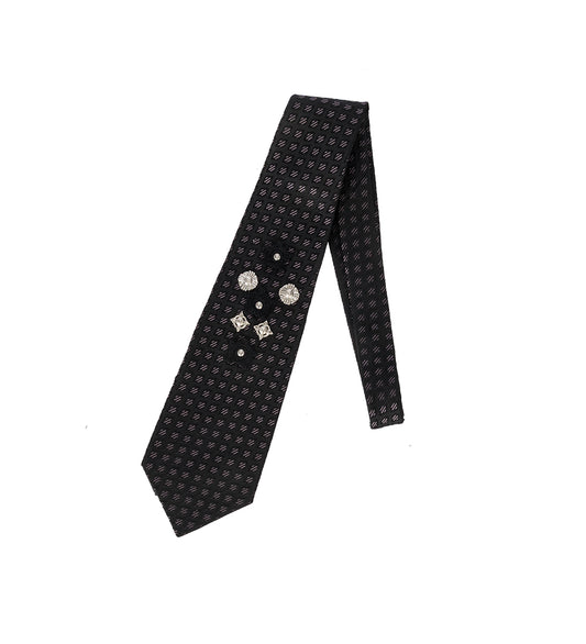 METAL CONCHO TIE BLACK