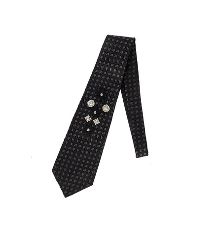 METAL CONCHO TIE BLACK
