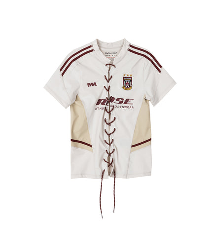 LACE UP FOOTBALL TOP GREY