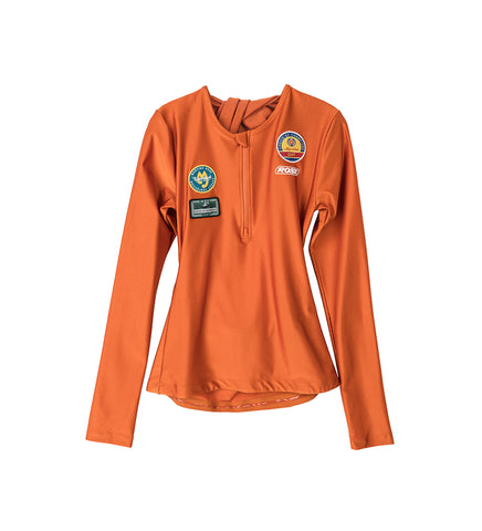 WOMEN'S L/S SWIM TOP ORANGE