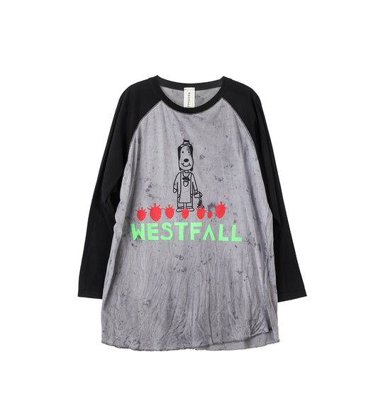 FRESH SNOOPY BASEBALL T-SHIRT CHARCOAL