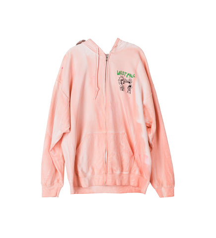 SPIRAL SNOPPY ZIP HOODIE LS CORAL