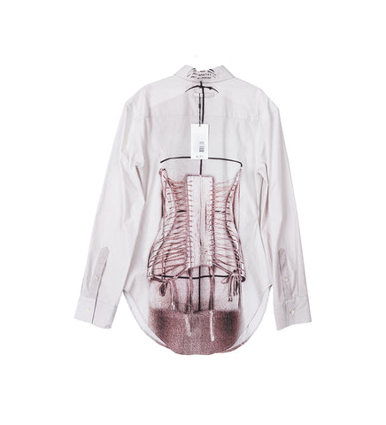 TROMPE L'OEIL CORSET LS SHIRT DUSTY PINK/BLACK