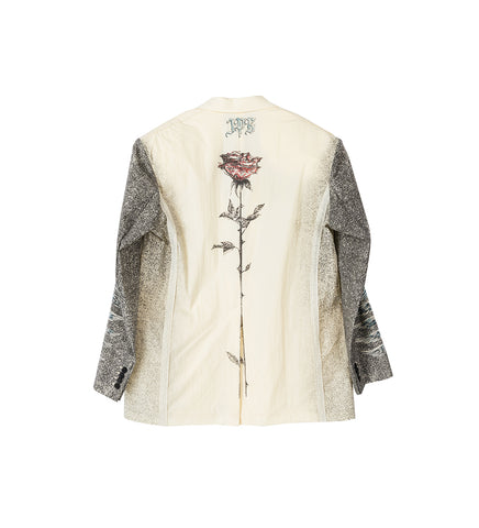 TATTOO PRINTED TAILORED JACKET BLACK/WHITE