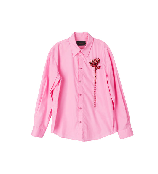 CLASSIC SHIRT W/ TURBO EMB BRIGHT PINK/RED