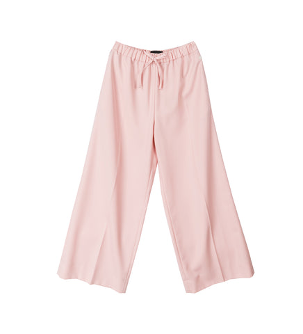 WIDE LEG DRAWSTRING TROUSER W/ DAISY EMB ROSE
