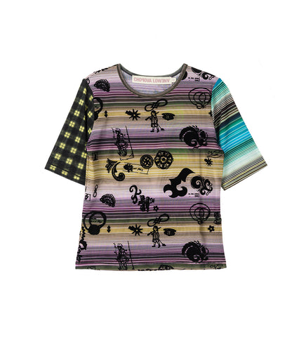 DUKE SHORT SLEEVE FLOCKED MESH TOP MULTI
