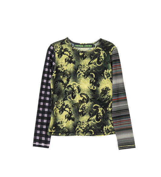STRAIGHT MESH LONG SLEEVE TOP MULTI