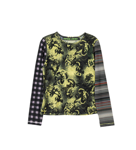 STRAIGHT MESH LONG SLEEVE TOP MULTI