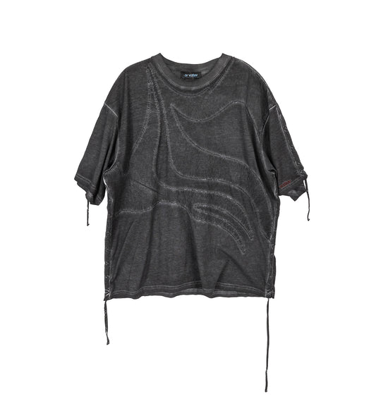 OVERSIZED T-SHIRT EMBRODERY WASHED GREY