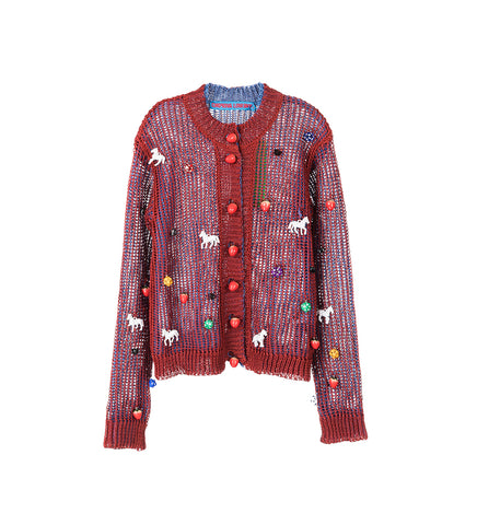 TRIP TRIP CARDIGAN RED