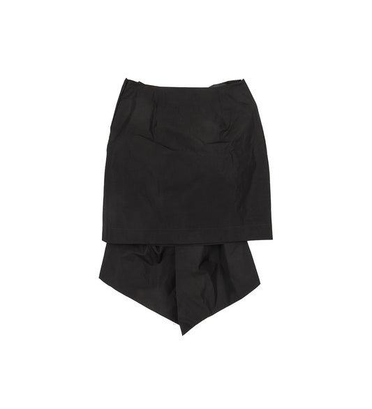 MINI SKIRT W/ BACK GATHERED BOW BLACK