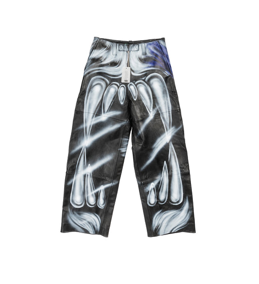 AIRBRUSHED LEATHER PANT BLUE/BLACK