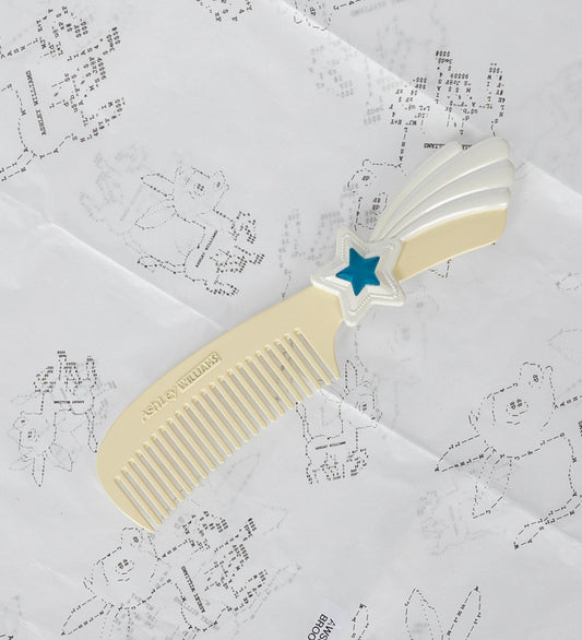 SHOOTING STAR COMB BROOCH CREAM