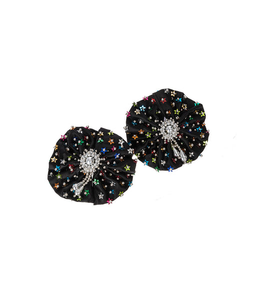 RUSH HAIR BOWS HAIR CLIPS BLACK MULTI