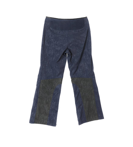 SCI-FI BIKER LEATHER TROUSERS BLUE/BLACK