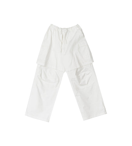 DOUBLE CARGO TROUSERS WHITE