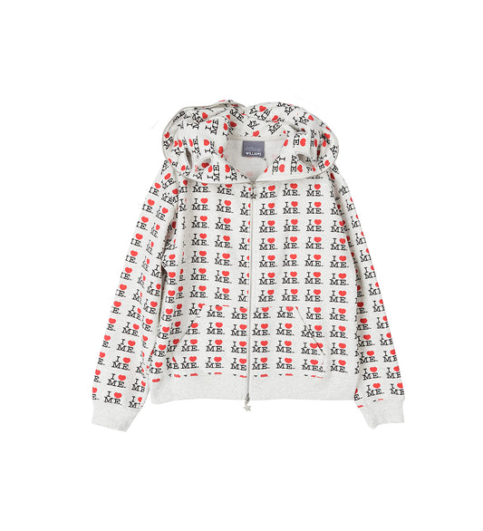 I HEART ME BUTTERFLY HOODIE GREY