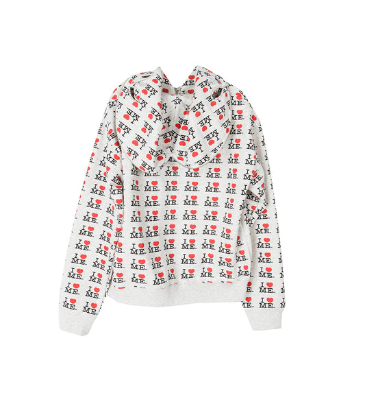 I HEART ME BUTTERFLY HOODIE GREY