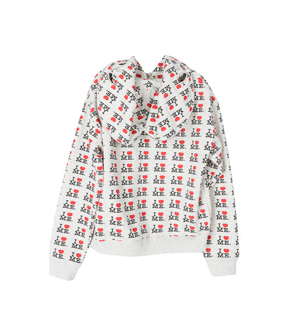 I HEART ME BUTTERFLY HOODIE GREY
