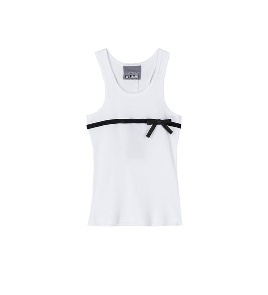 BOW VEST WHITE