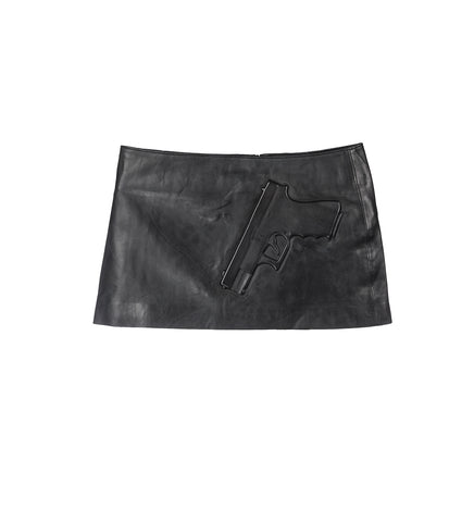 EMBOSSED PROTECTION MINI SKIRT BLACK