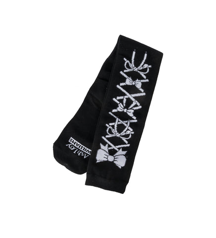 LACE UP KNEE SOCKS BLACK
