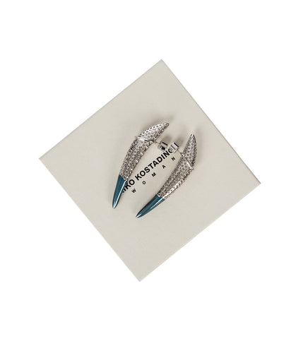 LIBER DROP EARRINGS SILVER/METALLIC BLUE