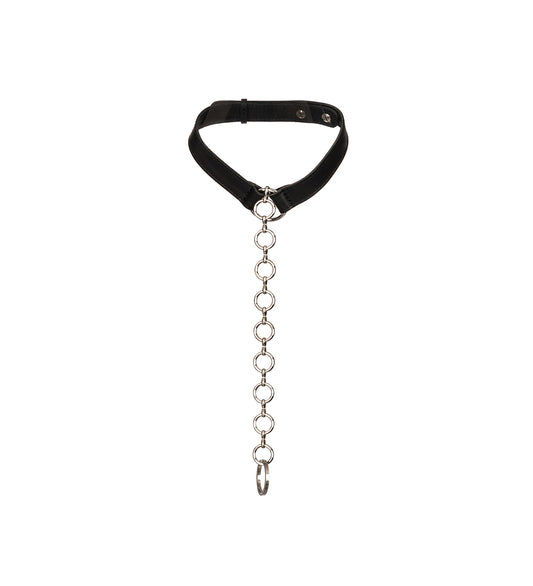 LEATHER RING CHOKER GRIZZLY BLACK