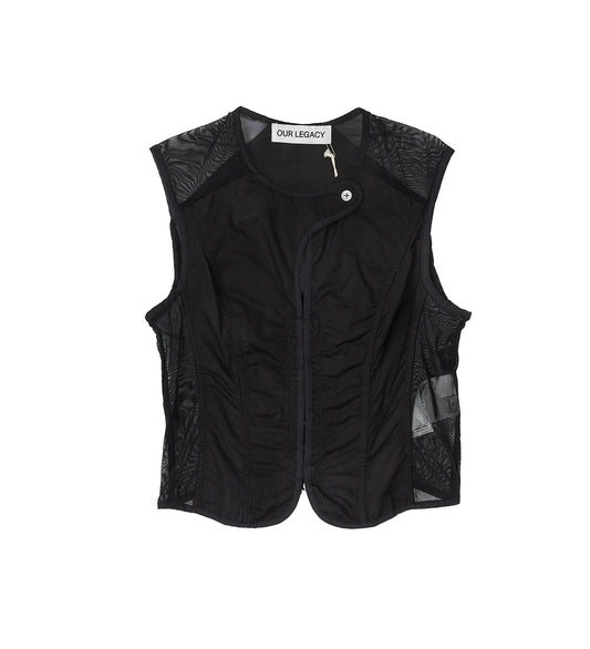 CORSET VEST BLACK ALL DAY POPLIN