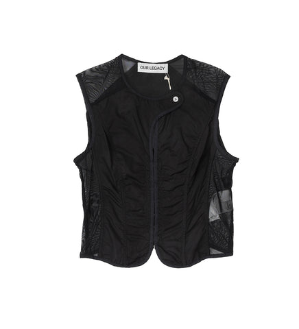 CORSET VEST BLACK ALL DAY POPLIN