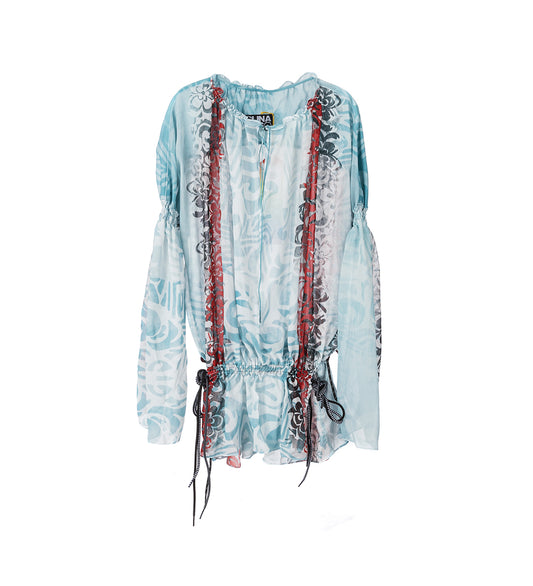 DRAWSTRING TUNIC BLUE CRUSH