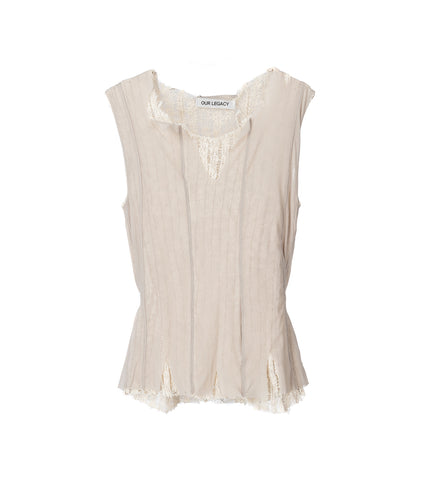 RAGGED VEST TAUPE NYLON MESH