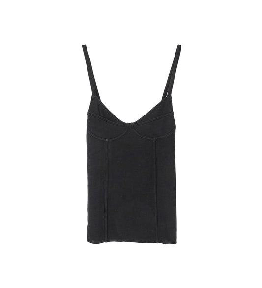 CAMI TANK WASHED BLACK ATHLETIC RIB