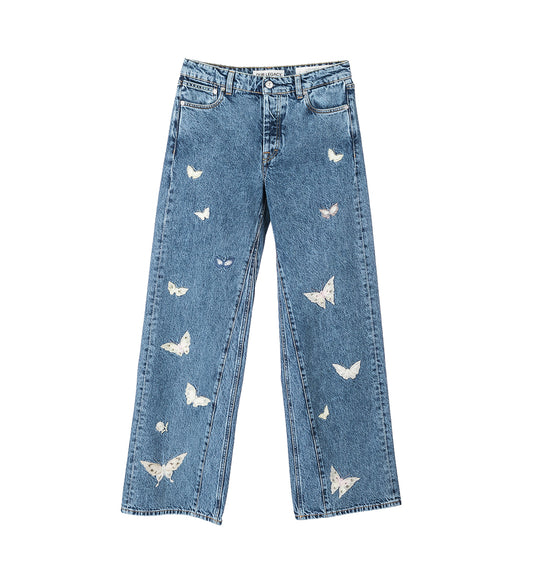 TREBLE CUT INDIGO BUTTERFLY