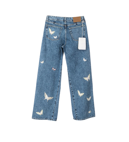 TREBLE CUT INDIGO BUTTERFLY